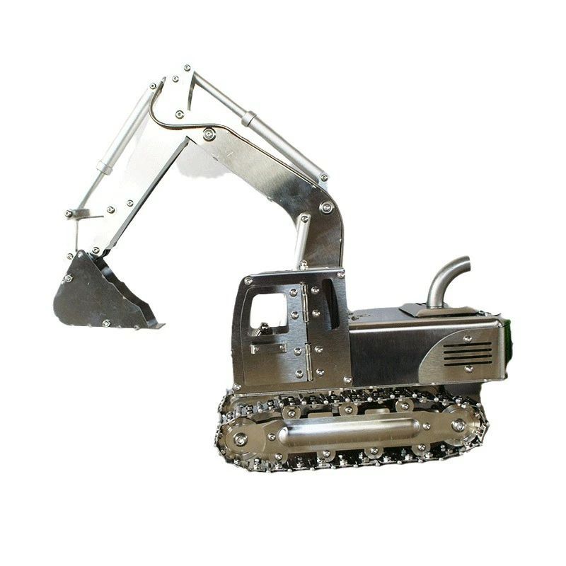 ステンレス製掘削機模型 可調整ジョイント 男の子向け ギフト プレゼント 模型おもちゃ 家具装飾 車両模型 工事車両 子供向け リアル模