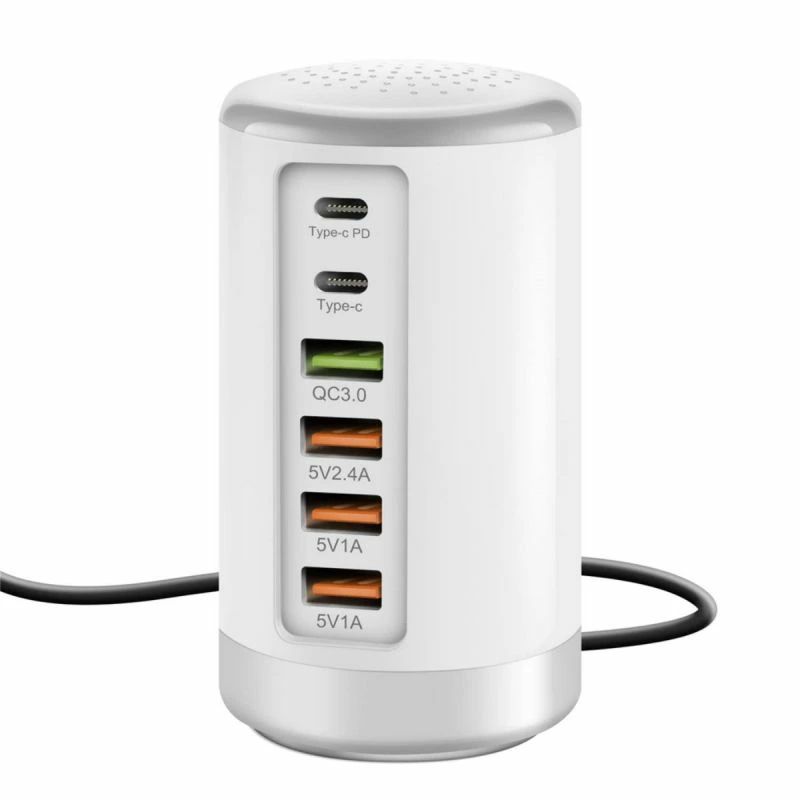 USB充電器 6ポート PD急速充電器 合計65W Type-C急速充電 PD3.0TYPE-C TYPE-C QC3.0 USB-A USB-A Tower US