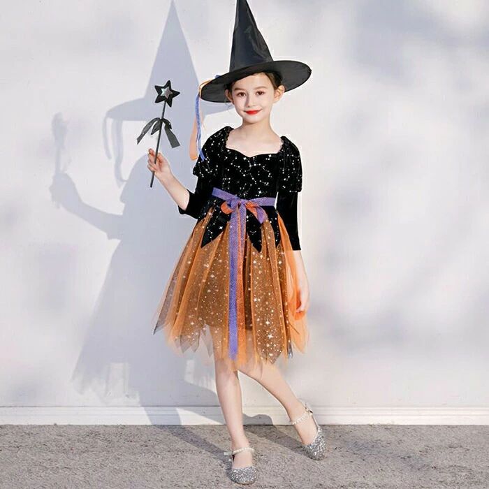 乐天商城 - ハロウィン コスプレ コスチューム 魔女 悪魔 チュチュ ドレス 女の子 吸血鬼 子供用　魔女 子供 可愛い