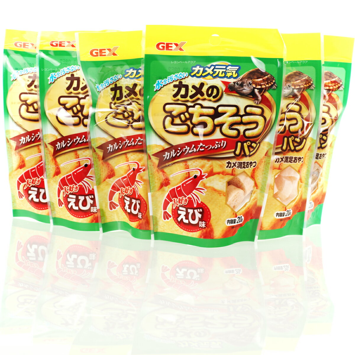 【全国送料無料】GEX カメ元気 カメのごちそうパンえび味 20g ×6個 (まとめ買い)