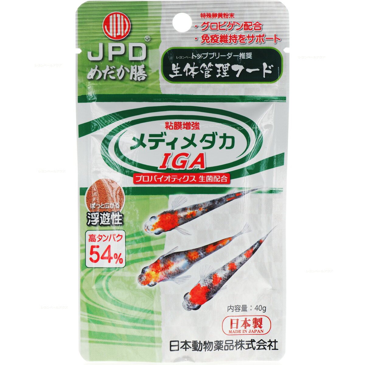 【全国送料360円】日本動物薬品 めだか膳 メディメダカ IGA 40g 日本製