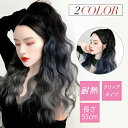 【期間限定:10%OFF!よりどり3点購入で】グラデーション ポニーテール クリップウィッグ バンスクリップ ニュアンスウェーブ カール ロング ワンタッチ 付...