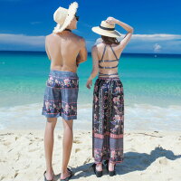 水着ペア水着カップル水着ペアルックセットペアレディースホルターネックビキニスカートメンズサーフパンツバックレス体型カバービーチスイムウエアビーチウエア海外旅行新婚旅行海辺泳ぎビーチ夏水遊び温泉夏休み