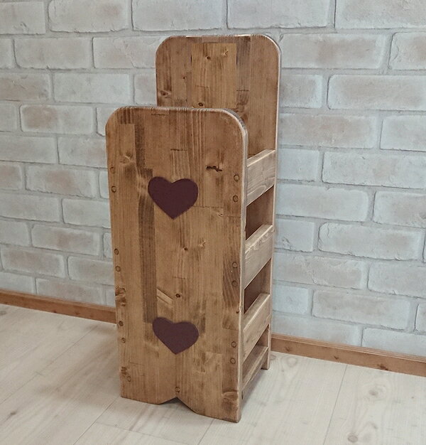 木製パラソルスタンド 赤ハート H60cm [RFS-22]傘立て 傘入れ 傘収納 スタンド 木製 ハート木工品 アメ..