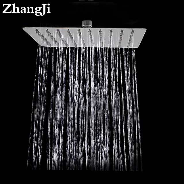 Zhangji 10 インチ ステンレス鋼 超薄型 天井 レインシャワー スクエア ビッグバス ノズルシャワー 浴室 シャワーヘッド