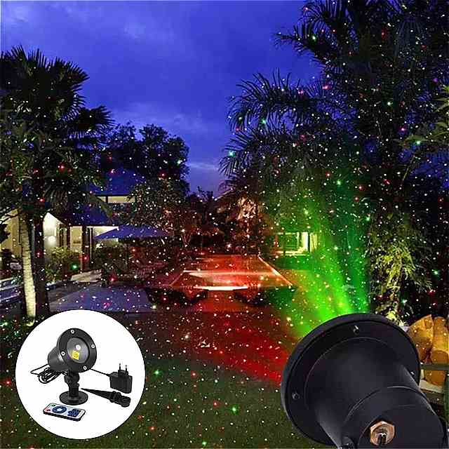 屋外移動フルスカイスター クリスマス プロジェクター 芝生 ランプ レッド & グリーン LED ステージ ライト 屋外公園風景式庭園 ライト