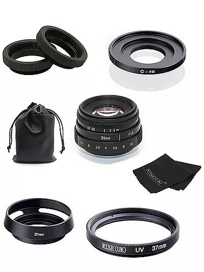Camera Accessories - スタイル Nikon1 ため 35 ミリメートル f1.6 C マウント CCTV カメラ レンズ : v1/J1/V2/J2/J3/V3/S1/S2/AW1/J4 黒