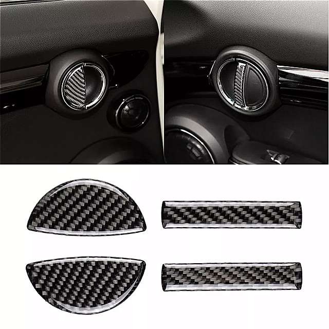 4 個 車 f シャーシ ドア ハンドル カーボンファイバー 装飾 ステッ カー bmw ミニ クーパークラブマン同胞 F55 / F54 / F60