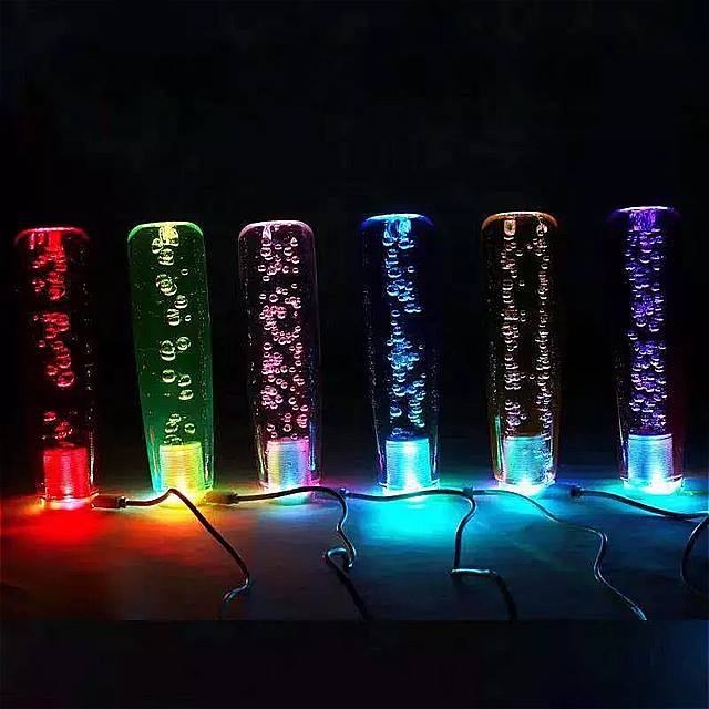 乐天商城 - Ledカラフル透明バブル スタイル 車 のギアスティックシフターレ バー ノブdiyギア ヘッド 10/15/20センチメートル