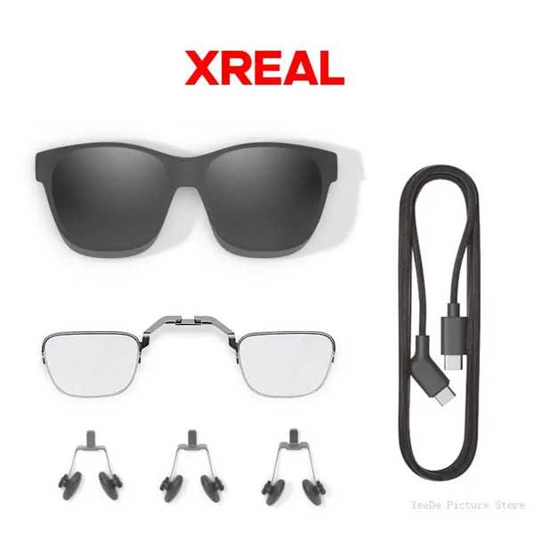 メガネフード データケーブル付き xReal air スマートグラス アクセサリー 近視メガネフレーム ノーズパッド 1.2m