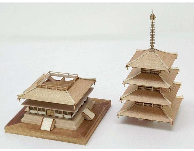 RB本舗のウッディジョー 1/150 法隆寺 五重の塔 木製模型 組み立てキット (建物)｜アングル2