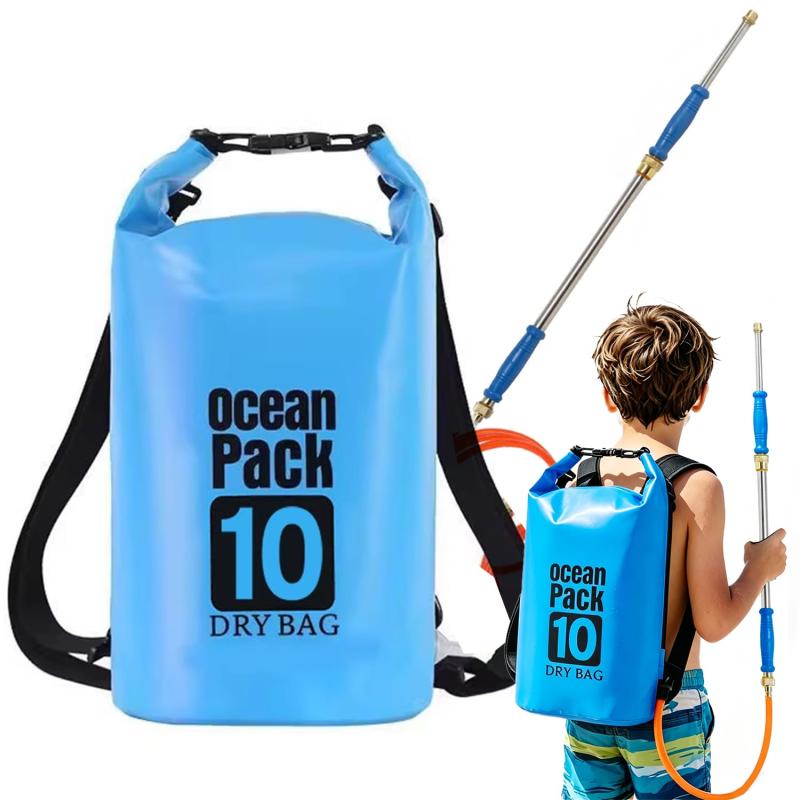 SMARTABL 水鉄砲 ウォーターガン 超強力飛距離 12m リュック型 10L大容量 加圧式 連続発射 水漏れ防止 高性能 水遊び おもちゃ 子供 大人用 夏祭り プール 誕生日 プレゼントに最適【バックパック式ウォーターガン】ウォーターガンと給水タンクが一体化した2026年新モデル従来の手持ちタイプとは異なり、本製品は背負えるバックパックが給水タンクになっており、10Lの大容量で、長時間の使用にも対応。何度も給水する手間がなく、水遊びに没頭できます。 プールがなくても、公園や庭ですぐにウォーターバトル開始 家族みんなで盛り上がれる、夏の定番アイテムです。【最大12メートル・超ロング射程】ウォーターガンを握って圧力をかけるだけで、最大12mまで発射できます。遠くの相手にも届く強力な水流で、水遊びバトルの主導権を握り、ゲーム性と臨場感が一気にアップ【連続発射対応・シンプルな操作設計】ウォーターガン引いて水を取り込み、押すだけで勢いよく発射 この動作を繰り返すことで、連続発射が可能です。構造はシンプルで、小さなお子さまでも簡単に使える設計。素早くポンピングしてリズミカルに撃ちまくれば、水バトルがますます白熱します【高耐久・壊れにくい構造】バックパックは頑丈なPVC素材、水鉄砲本体はステンレス製で耐久性も抜群。電動式と違って故障の心配が少なく、長くご使用いただけます。電池不要で経済的かつエコ。 夏の水遊びグッズとしてコストパフォーマンスにも優れています。【夏を盛り上げる必須アイテム】庭先の水鉄砲バトル、夏祭りでの親子交流、キャンプやビーチでの水遊びなど、あらゆる夏のシーンを盛り上げる一品。 ひんやり気持ちよく、子どもから大人まで大満足。夏の始まりを彩るギフトとしてもおすすめです。