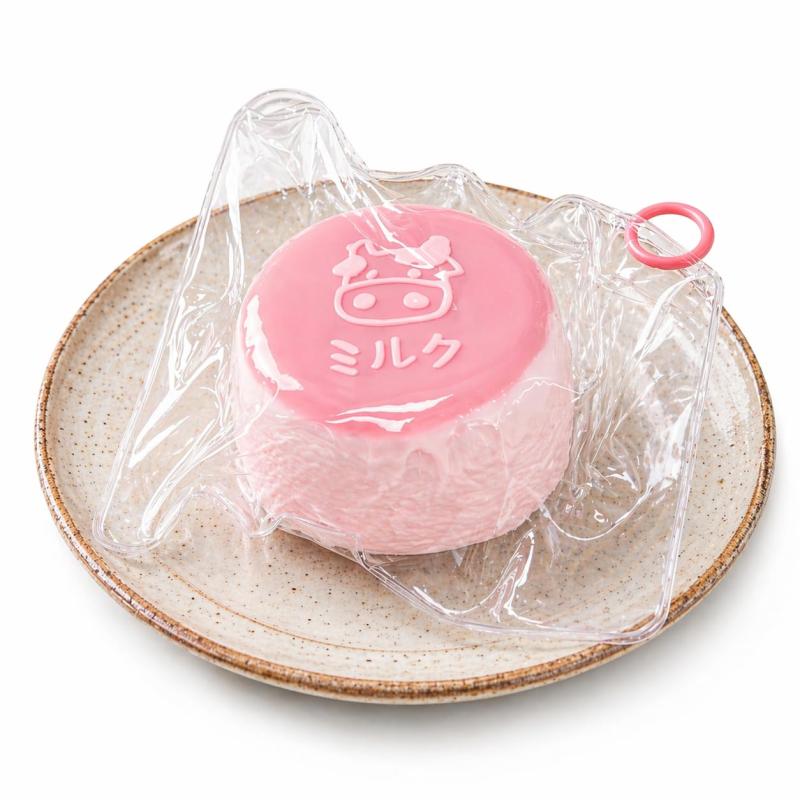 スクイーズ ミルクプリン 水感スクイーズ ぷにぷに 低反発 やわらかい 手触り ストレス解消 癒し 大人向け デザート風 かわいい パッケージ付き ギフト プレゼント 非食品 (ピンク) [並行輸 rbhonpo-10147501 RB本舗 パッケージ画像