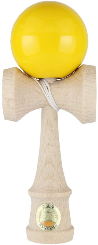 山形工房 競技用けん玉「大空」（日本けん玉協会認定） ソリッドカラー 黄色全長：18cm材質：ブナ、サクラ原産国：日本付属品：取扱説明書、替え糸
