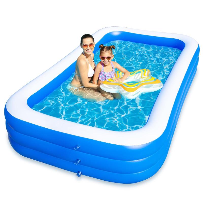 プール 大型 家庭用プール 折り畳み式 子供用 ファミリープール 大容量 夏の日 スイミング 水遊び 収納便利 耐高温 耐摩擦 芝生遊び・屋上庭園・室内・砂場・庭 暑さ対策(210*140*60CM)【大容量家庭用プール】暑い夏休みを満喫するファミリープール子供がご自由に遊んだり泳いだり、夏のシーズンに家族やお友達と一緒に楽しく思う存分遊べます。お庭やバルコニーでリゾート気分を満喫しましょうカラーボールやおもちゃを入れて、子供の秘密基地になって、空間能力と独立を育てますよ。【3つ気室&amp;使用便利】こちらのプールは上下で別れた3気室タイプなので、空気の偏りが起きにくく、水を溜めても安定した設計となっています。新型二重弁のキャップ構造のため、万が一、外蓋が開いても空気が漏れないので安心です。底面には、排水ホースも付き、面倒な排水をスムーズに、後片付けが簡単です❊このセットには空気いれ道具が含まりません。【安全なPVC素材】子供に安全なPVC素材を使用しており、フタル酸を含まず、赤ちゃんがなめても安心です。業界水準の1.5倍の厚みで、破れや裂けに強く、水漏れや空気漏れを防ぎ、安心感があります。お子様が思いっきり遊んでも安全な素材で、家族みんなで安心して楽しめます。【安全と快適】柔らかい泡底デザインの子供用プールで、厚い厚さ、優れた靭性でできています。子供のみずみずしい裏に優しくて、子供に柔らかい足触りをもたらします。それと同時に、滑り止めで、子供たちが遊んでいる途中で滑ることを防いで、安全な水遊び環境を作ります。【さまざまな用途に対応】水遊びだけでなく、海洋ボールプールやおもちゃのプールとしても適しています。子供のおもちゃをきちんと収納でき、お母さんの両手を解放できます。さらに、子供だけでなく、暑い日にはペットも喜んで遊べます。このプールは家庭内外で楽しめ、家族みんなの笑顔をつくり出します。特別なイベントやバーベキューパーティーにも最適です。家族と一緒に楽しい思い出を作りましょう