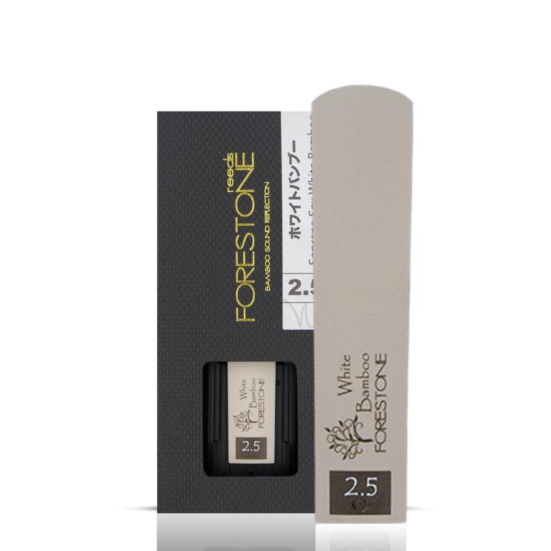 FORESTONE フォレストーンリード White Bamboo ソプラノサックス用 【硬さ：2.5】 FSWS25従来の素材にHinokiとは異なる特殊なカルシウム材を加えたモデル暗すぎず明るすぎず、Black BambooとHinokiの間を狙ったサウンドフォレストーンリードの中で最も抵抗感が少なく、初心者でも簡単に鳴らすことができる