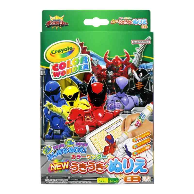サンスター文具 NEW うきうきぬりえミニカラーワンダー 王様戦隊キングオージャー 8995740A透明インクの｢うきうきペン｣で｢ぬりえシート｣をぬると、それぞれの色に合わせてシートに色が浮き出てくる不思議なぬりえ。｢うきうきペン｣は専用シート以外に色がつかない透明インクなので、シートからはみ出しても汚れず、まだ上手にぬれないお子様でも安心して遊ぶことができます。ミニサイズなのでお出かけに最適。どこでも安心してぬりえができます。【セット内容】うきうきペン:3色各1本、ぬりえ｢ミニ｣シート:15枚【商品サイズ】ペン:直径14×長さ138mm、W126×H178×D2mm(C)テレビ朝日・東映AG・東映