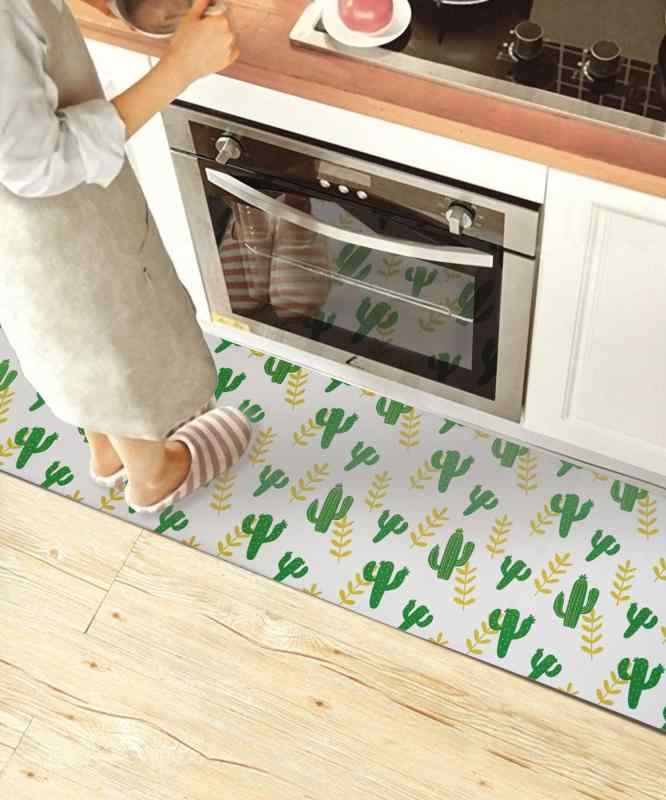 RECYCO キッチンマット 拭ける 洗濯いらず 低反発 クッション 踏み心地いい ポリ塩化ビニール ずれない 台所 マット はっ水 防汚 240cm