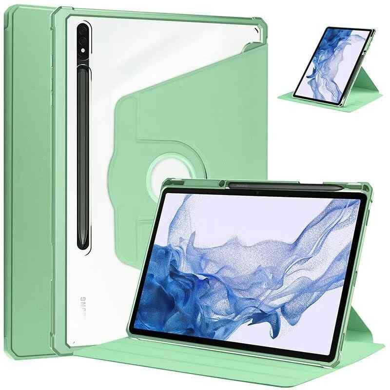 360度回転式ケース Galaxy Tab S10 Lite/S10 FE/S9 FE/S9 対応 スタンド 透明保護バックカバー ペン収納，ミント【対応機種】対応 Galaxy Tab S10 FE 10.9インチ / Galaxy Tab S9 FE 10.9インチ / Galaxy Tab S9 11インチ / Galaxy Tab S10 Lite【360°回転ケース】ケースは360度回転可能で縦置き対応、多角度調整スタンド機能付き、より楽な角度で会議・フェースタイム・ウェブ閲覧などをお楽しめます。【透明バックカバー】ポリカーボネート素材を採用している透明バックカバー、ギャラクシータブレットの美しさはそのまま楽しめます。透明バックカバーの枠は柔軟な TPUを採用して、取り付けも簡単にできます。【S Pen 収納】 便利なペンホルダーが付き、ペンシル紛失せずご安心利用頂けます。【上質素材採用】耐久性に優れた高級PUレザーで仕上げられて、摩擦により発生する擦り傷を抑えられます。Tabをしっかりと保護できます。