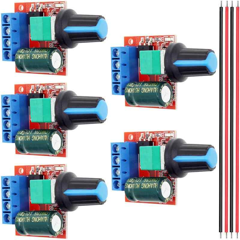 Youmile 5個PWMスピードコントローラー ミニDCモーターDC 5V-35V 5A 回転式ポテンショメータ速度調整スイッチコントローラLEDインジケータ付き 耐久性スイッチ24AWG赤黒ケーブル付き