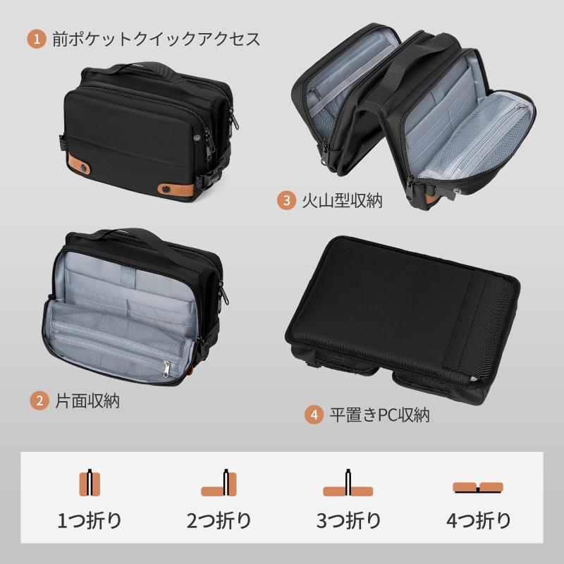 [IPUTIN] ガジェットポーチ 3区画設計 小物入れ トラベルポーチ 14インチPC・タブレット収納可 自立 PC周辺小物用収納ポーチ rbhonpo-10163207 RB本舗 サンプル画像3