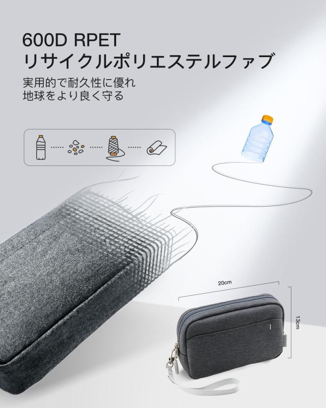 Inateck ガジェットポーチ、小物入れ PC周辺小物用収納、エレクトロニクスオーガナイザー、防滴トラベルオーガナイザー、多目的アクセサリーバッグ、マウス、ケーブル、モバイル電源、USB rbhonpo-10161968 RB本舗 サンプル画像3