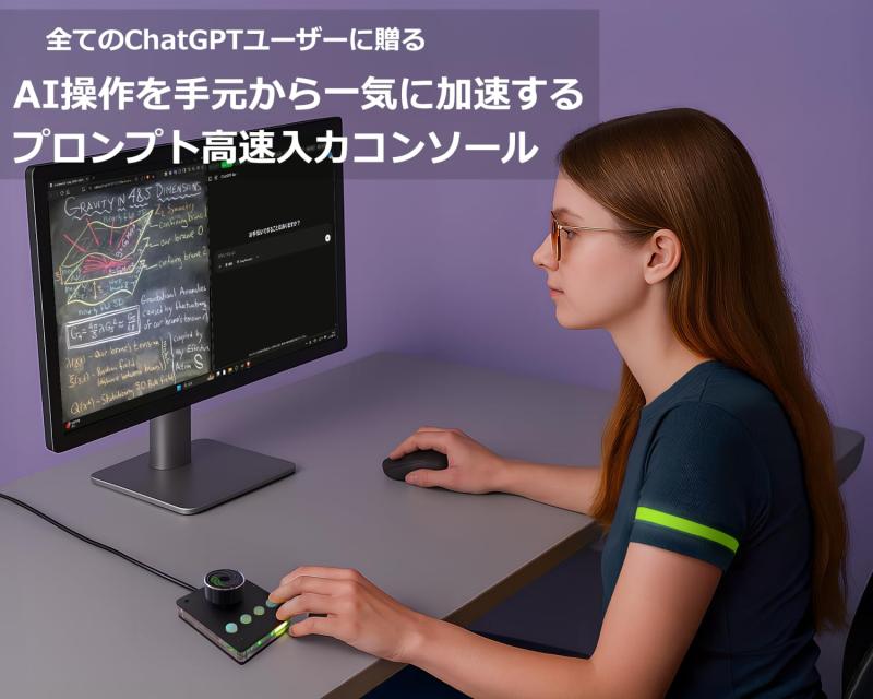 ChatGPT用ガジェット 左手デバイス ジョグダイヤル＆ショートカット 入力補助ツール チャットクルーラー rbhonpo-10112785 RB本舗 サンプル画像2