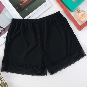 送料無料 ペチパンツ レース レディース ショートパンツ インナーパンツ ペチコート キュロット フレアパンツ レース付き 下着 肌着 チラ見せ防止 薄手 透けない ウエストゴム ツヤ感 部屋着 ナイトウエア ルームウエア ボトムス シンプル カジュアル