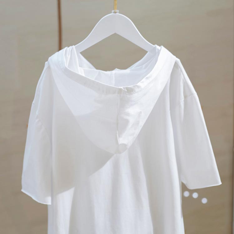 全2色×6サイズ！フード付き 半袖tシャツ フード付きtシャツ レディース フード付き...