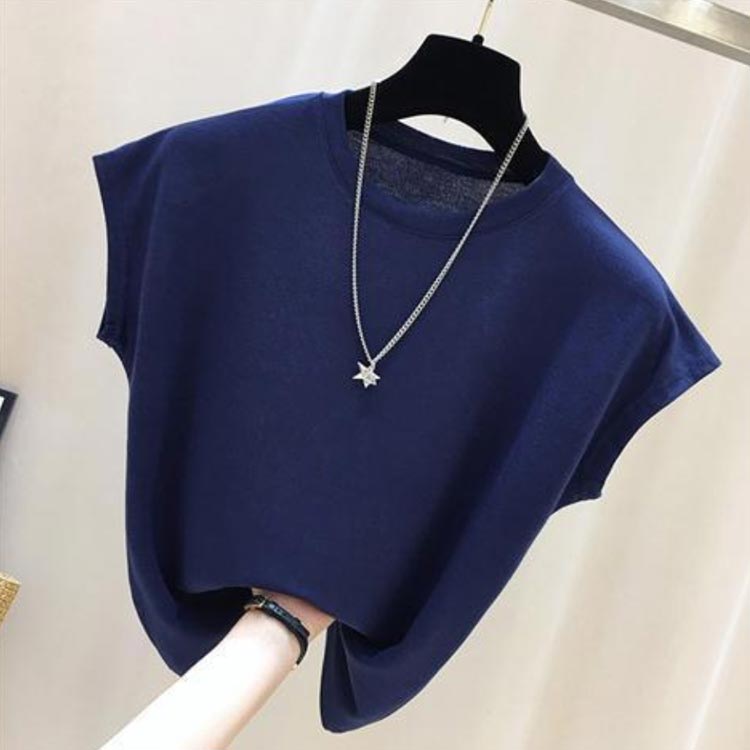 全10色×8サイズ！フレンチスリーブ トップス サマーニット ニットトップス ラウン...