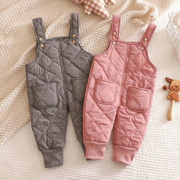 あったか 通学 防寒 キッズ ロング サロペット ロンパース ダウンパンツ 子供 カバーオール 長ズボン 中綿 パンツ 軽量 ベビー服 防風 秋冬 男の子 女の子 赤ちゃん イージーパンツ スノーパンツ 80 通園 雪遊び ロンパース コスパが高い・送料無料!