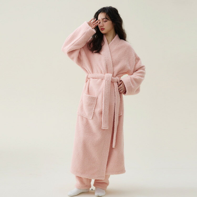 もこもこ ロング 冬 もこもこ マイクロファイバー ナイトウェア 着る毛布 レディース ロング丈 着るブランケット フリース 部屋着 ガウン パジャマ あったか メンズ ふわふわ 大きいサイズ 暖かい モコモコ 秋冬 かわいい ルームウェア rbm-shop-10006588 RBMショップ サンプル画像2