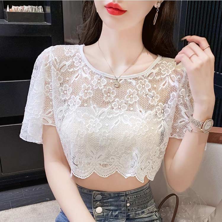 Tシャツ 二の腕 送料無料 付け袖 つけ袖 隠し 半袖 トップス シアー つけ袖 二の腕カバー 2枚セット 二の腕 隠し フリル袖 レイヤード 重ね着 付け袖 薄手 ショート丈 フリル インナー 透け感 クルーネック 振り袖 フレアスリーブ 体型カバー 二の腕カバー 着痩せ rbm-shop-10009465 RBMショップ サンプル画像3