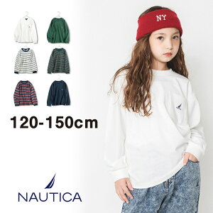 【29%OFF】【NAUTICA/ノーティカ】ポケット付き長袖Tシャツ 長袖 ロンT ロングTシャツ クルーネック カットソー トップス 男の子 ボーイズ 女の子 ガールズ ユニセックス AW 秋物 冬物 秋冬物 子供服 キッズ ジュニア ダンス