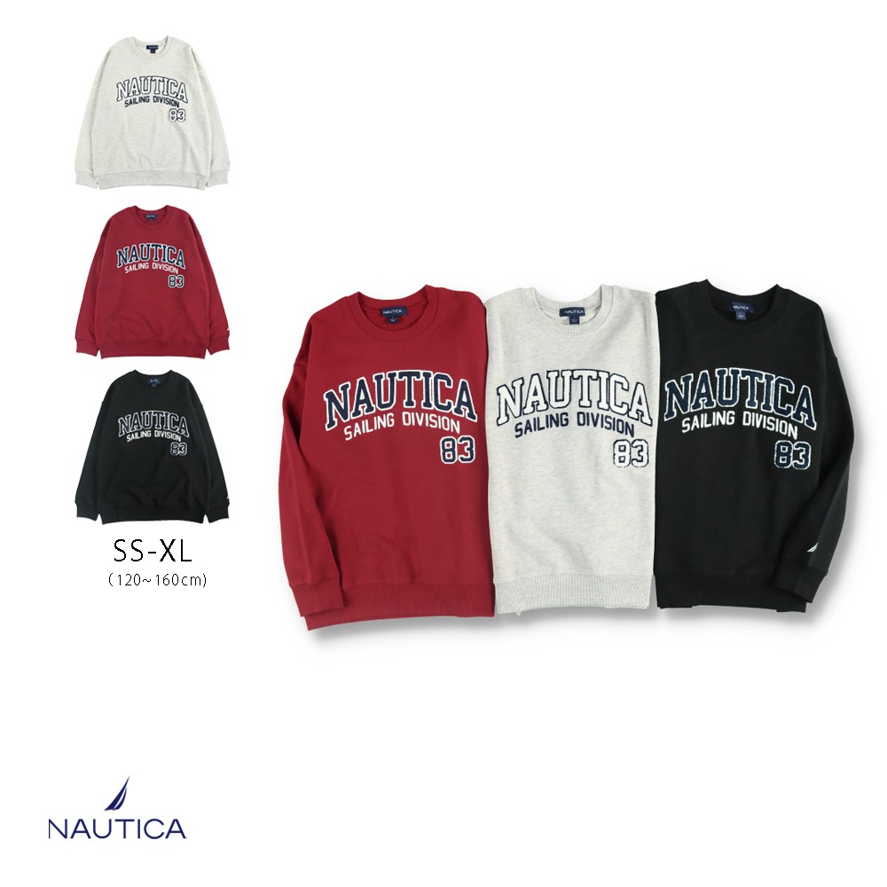 【NAUTICA/ノーティカ】サガラ刺繍クルーネック裏毛トレーナー 長袖 カットソー トップス スウェット ワンポイント 男の子 ボーイズ 女の子 ガールズ ユニセックス 子供服 子ども服 キッズ 子供 子ども こどものサムネイル