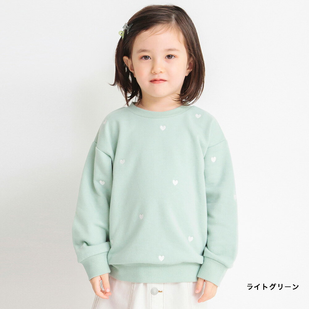 【SALE／40％OFF】ハート総柄刺繍トレーナー 女の子 ガールズ SS 春物 夏物 春夏物 子供服 子ども服 ベビー キッズ ジュニア 子供 子ども こども 3