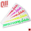 011 Artistic TEXT ステッカー カラー RED/GREEN/YELLOW/ORANGE/PINK 【ゼロワンワン アーティスティック】【スノーボ...