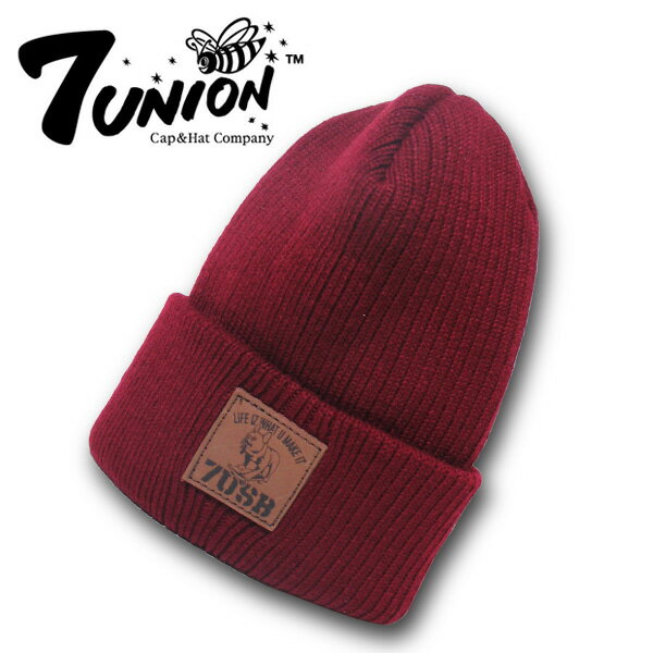 7UNION セブンユニオン ビーニー ニットキャップ CLASSIC KNIT カラー WINE 【スケート スノー サーフ】715005
