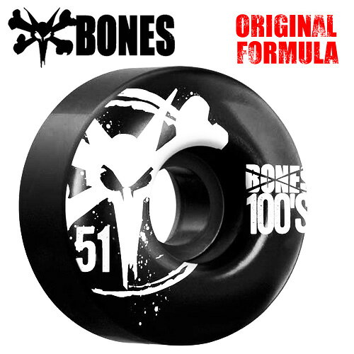 BONES WHEELS　OG【ボーンズ ウィール】ORIGINAL FORMULA V4STANDARD BLACK 100S 51mm/52mm/53mm/54mm【スケートボード ウィール】【ボーンズ 日本正規品】715005
