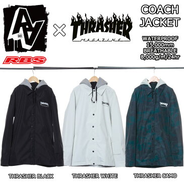 18-19 モデル!AA HARD WEAR ダブルエー COACH JACKET コーチジャケット THRASHER スラッシャー コラボモデル 【スノーボード ウェア 18-19 送料無料】