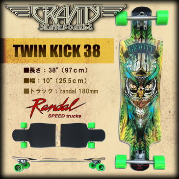 グラビティ スケボー GRAVITY SKATEBOARDS TWIN KICK 38 【GRAVITY TK-38】【ロング スケートボード】【送料無料 あす楽】【日本正規品】715005