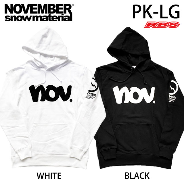 NOVEMBER パーカー PK-LG カラー ブラック ホワイト 
