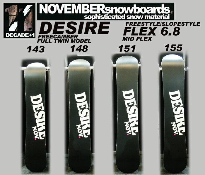 13-14 NEWモデル★販売中！★ノーベンバー DESIRE 143【NOVEMBER スノーボード 13-14】【送料・チューンナップ無料】715005