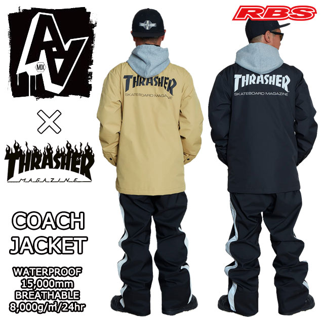 AA HARD WEAR 20-21 COACH JACKET 【THRASHER スラッシャー】 コーチジャケット ダブルエー 【 スノーボード ウエア 20-21】【日本正規品】