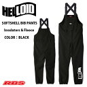 HELLOID SOFT SHELL BIB PANTS BLACK へロイド ソフトシェル ビブパンツ ブラック スノーボード ウェア 撥水 耐水 防水 20-21 送料無料 日本正規品