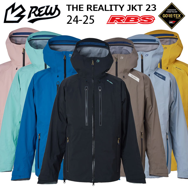 メーカー希望小売価格はメーカーカタログに基づいて掲載しています REW 24-25 REALITY リアリティー ジャケット 予約商品 『23年間の長い時間をかけて、少しずつ改良してきたバックカントリー / フリーライディングウェアの完成形』 〈このようなライダーに 〉 パウダーライディング 70%＋ゲレンデ／パーク30% ・体格が大きなライダーのためにXXLサイズをラインナップ。 ・最高の着心地と動きやすさを提供。GORE-TEX 3L C-KNIT生地のウェアは、別次元の快適性と着心地を誇る。 ・「スタンディングカラーシステムv4」搭載。 　　フードの前の襟部分を自立させることにより顔に当たる風を減らし、さらに、ウェア内への風の侵入を大幅に軽減。 　　フード後ろ部分の自立性能を見直し、首元の寒さもさらに軽減。 ・「サスペンションショルダーv3.1」搭載。ストレッチパネルを拡大し、着心地、動きやすさもさらに改善。 ・グローブ・フィックスカフv2採用。 ・rewのウェアは、スノーボーダーによるデザイン。スキーヤーや登山家がデザインしたものではありません。 〈 TECHNICAL INFO 〉 ・フード・ドローコードシステム フードを被ってドローコードを締めれば、完璧なフィット感を得ることができるオリジナルシステム。 横向きが基本のスノーボードならではの、視界確保のための機能。 ・サスペンションショルダーv3.1 GORE-TEXストレッチテクノロジーパネルを使用。着心地アップ。 ストレッチパネルを大きくすることで、動きがさらにストレスフリーに。 ・スタンディングカラーシステムv4 フードの前の襟部分を自立させることにより顔に当たる風を減らし、さらにウェア内への風の侵入を大幅に軽減。フード後ろ部分の自立性能を見直し、首元の寒さもさらに軽減。 ・ハンドゲーター 暖かく雪の浸入を防ぐ、フィット感抜群のハンドゲーター。 ・モバイルフォンポケット（左右付け替え可能スマートコード付き） iPhone MAXが収納可能な大きめの胸ポケット。調整可能な落下防止スマートコード付き。 ・グローブ・フィックスカフv2 ハイクアップ時やグローブを外した際に、袖口に一時的にグローブを固定することができる少し長めのカフ。 納期：2024年11〜12月頃 予約締切：2024年01月/28日迄 ※お支払方法がカードの場合は商品発送後に請求させて頂きます。それ以外のお支払方法は全て前入金となります。後払いはご利用頂けません。 前入金の場合は1/28日迄にご入金が確認出来る事が条件です。 カードの場合は必要ありません。期限切れや限度額超えにご注意下さい。 ※ DUCK-CAMOは+2000円(税抜)となります。ご注文後に修正致します。 ※ 諸処の事情により、カタログ記載の仕様及びデザイン、カラー、価格を予告無く変更する場合があります。 ※キャンセルや変更はお受け出来ません。予めご了承下さい。 予約特典商品←はこちらから！ REW 24-25←はこちらから！