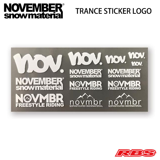 NOVEMBER TRANCE STICKER モバイルやゴーグルなどにも貼れる小さめのデザインもある転写式のシール！ ◆カラー/ホワイト 14.5×6.5 転写シートタイプ