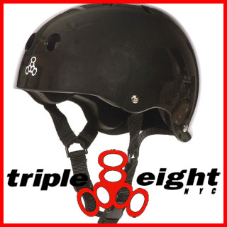 トリプルエイト ヘルメットグロッシー ブラック スケートボード用 TRIPLE8 HELMET GLOSSY BLACK【スケボー 日本正規品】
