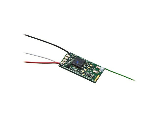 空用T-FHSS AIR mono方式のパークフライ、インドア、小型電動機用レシーバーです。テレメトリーは非対応となっています。 ＜機能・仕様＞ ・S.BUS+6チャンネル ・受信距離：最大100m ・寸法：20.0×10.0×3.0mm ・重量：1g以下 ・電源：3.2～8.4V ・周波数2.4GHz-T-FHSS AIR MONO ・配線はんだ付仕様