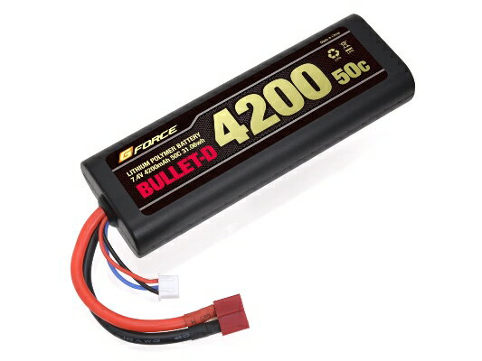 GFG009 【G-FORCE /ジーフォース】 BULLET-D LiPo Battery 7.4V4200mAh （バレット-ディ リポ バッテリー）